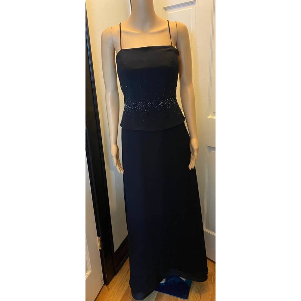 Belsoie Gown Sparkles Navy Blue Prom Bridesmaid Wedding Formal - Size 2